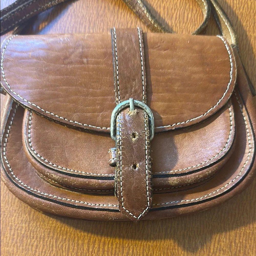 Brown Leather‎ Crossbody Bag